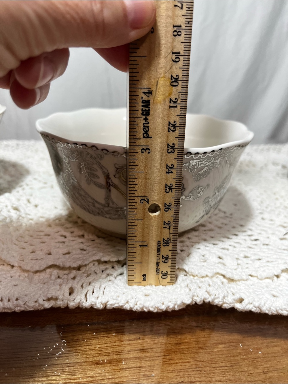 222 Fifth Adelaide Bowl Set of 4 Gold Silver Fine China Floral Bird Cereal Bowls - Picture 8 of 16